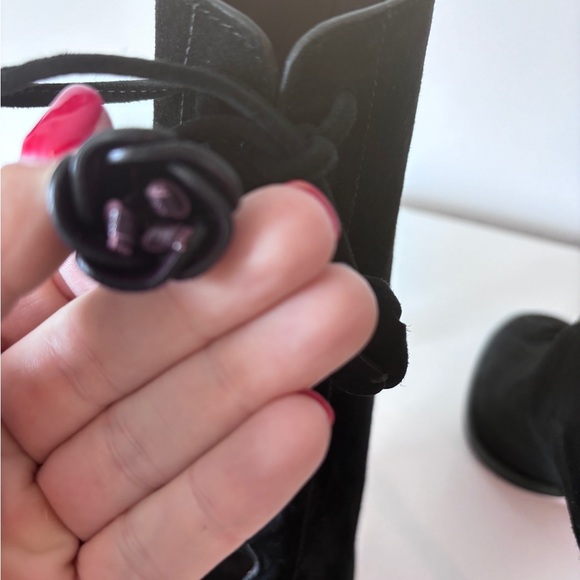 Brand New COACH Black Lena Lux Suede Lace Up Bootie. Size 5 - Picture 13 of 16